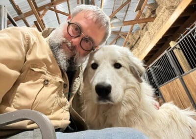 George and Enlil the Great Pyrenees livestock guardian dog